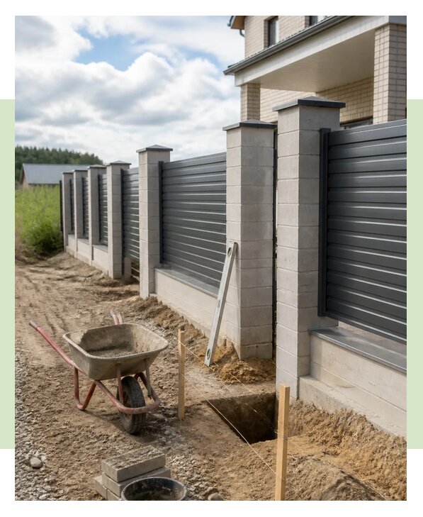 Установка забора для частного дома под ключ в Магадане